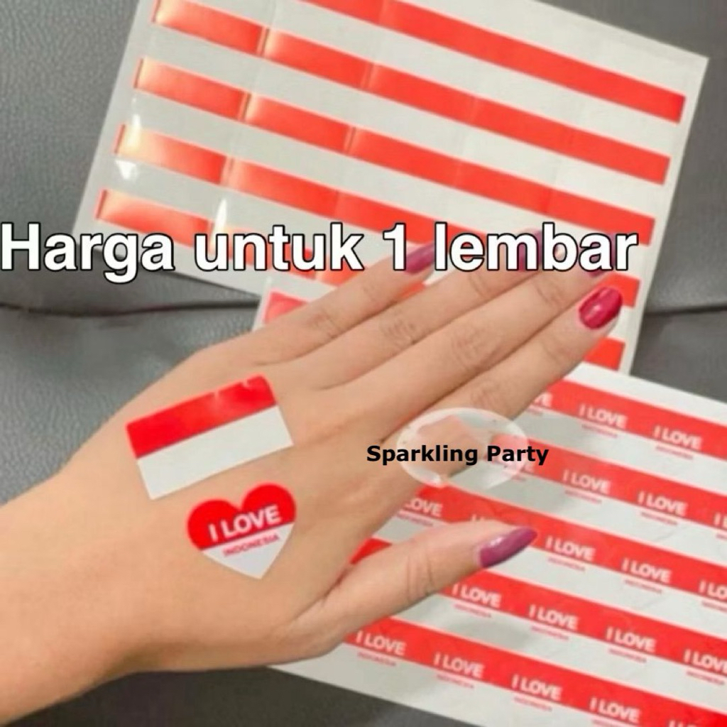 

stiker pipi merah putih/stiker dirgahayu kemerdekaan bendera hati
