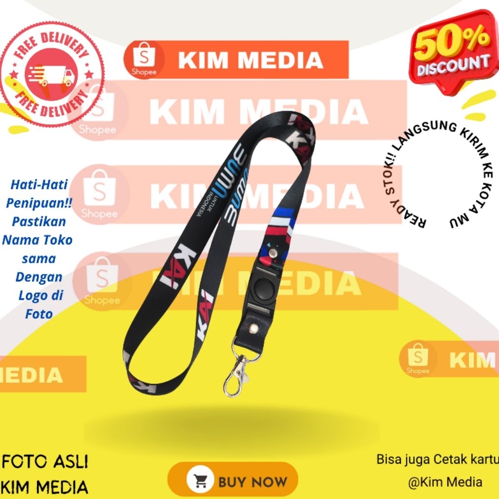 

Tali id card KAI KERETA API INDONESIA / LANYARD ID CARD KAI NAMETAG KAI ready grosir satuan