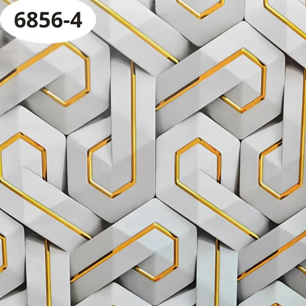 WALLPAPER DINDING MOTIF SALUR KERAMIK WARNA ABU GOLD/WALLPAPER DINDING SALUR KERAMIK MODERN MEWAH/WA