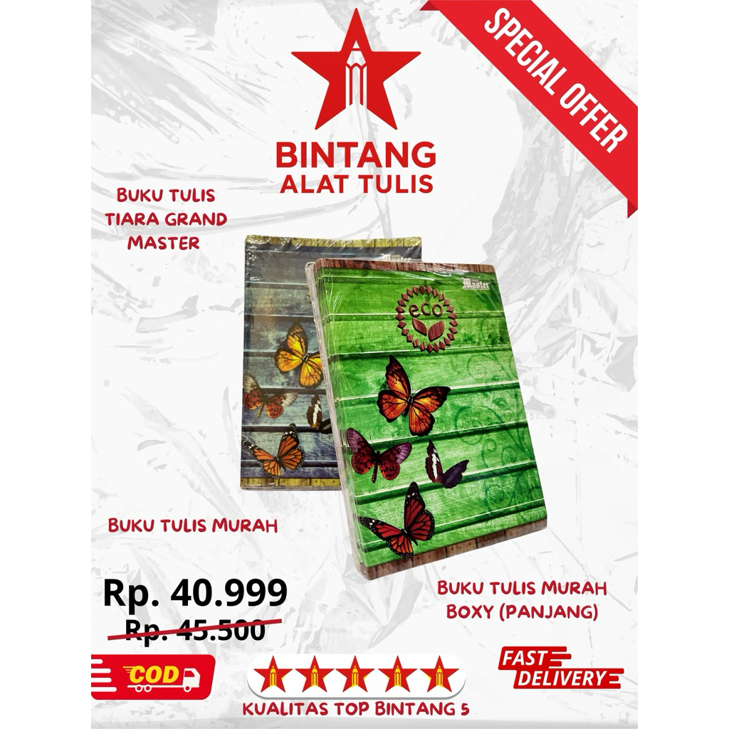 

Buku Tulis Tiara Grand Master 38 Lembar | Ukuran B5 (Campus) - Kertas Halus