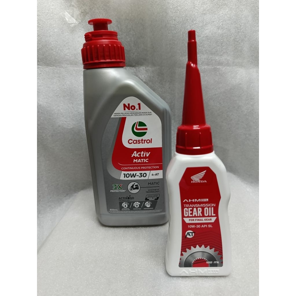 Paket Murah Oli Castrol Activ matic 0.8L + Oli gardan Honda 120 Ml