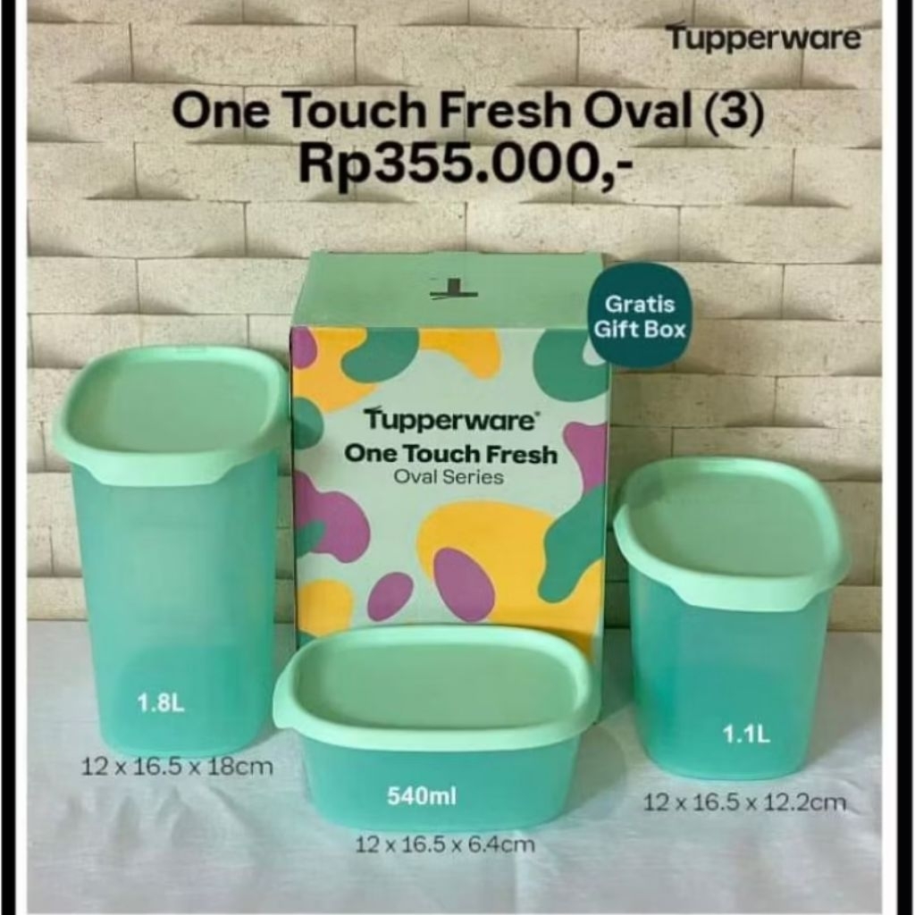 Toples One Touch Fresh Oval Set Tupperware