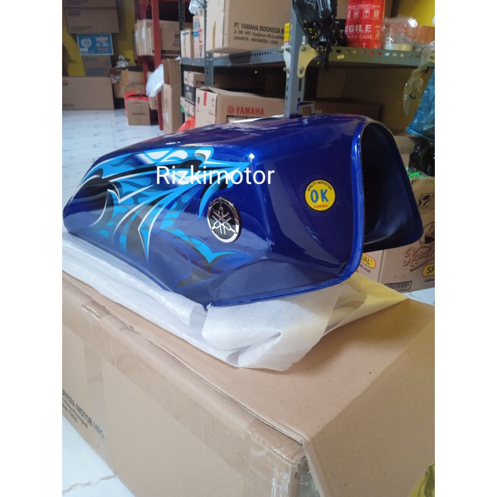 Tangki rx king tahun 2006 biru original baru sudah finishing clear