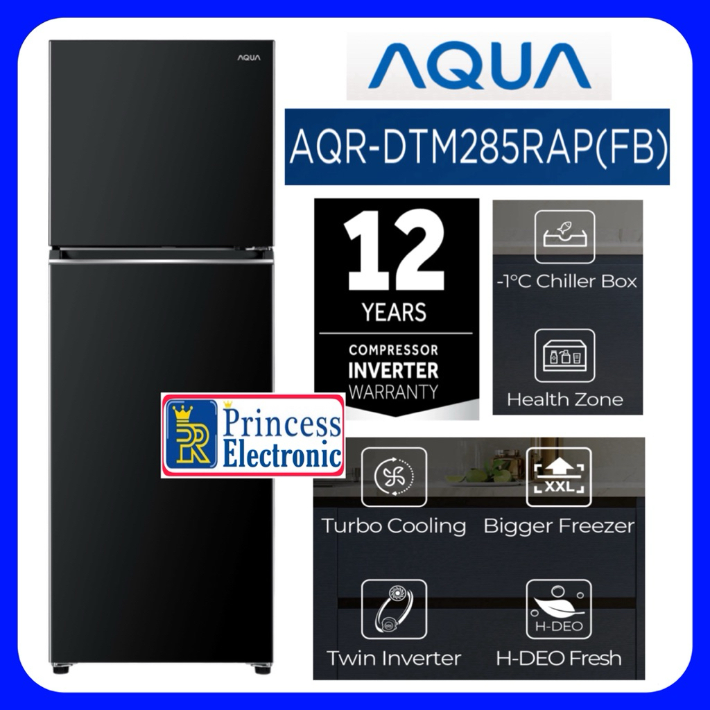 Kulkas AQUA 2 Pintu Twin Inverter AQR-DTM 285 RAP(FB)