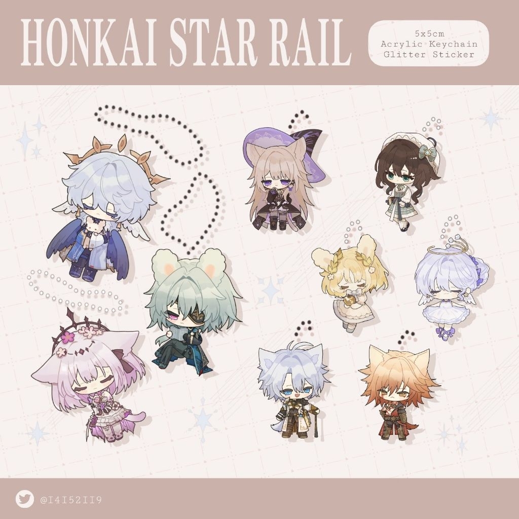 

[HSR Honkai Star Rail] Glitter Die-cut Sticker | Amphoreus, Sunday, Robin, Herta, Ruan Mei