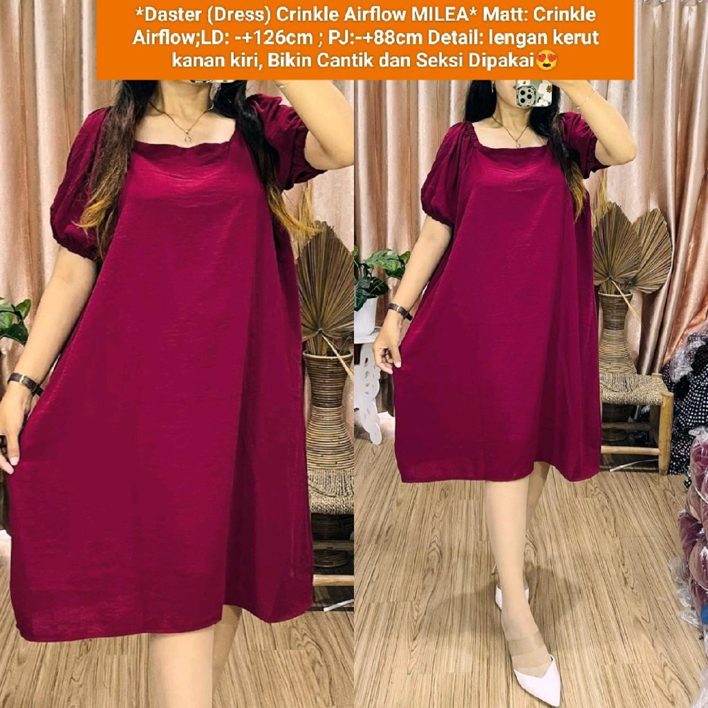 Daster Dress Crinkle Airflow Milea/ Dress Crinkle  / Daster Crinkle /  Dress Crinkle Murah / Daster 