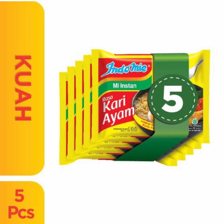 

5 PCS - Indomie Kuah Kari Ayam 72 Gr
