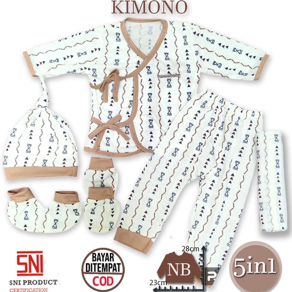 Harga Bagus Ummababyshop Kimono 5in1 Baju Bayi Perempuan Laki Perlengkapan Baru Lahir Stelan  6 Bula