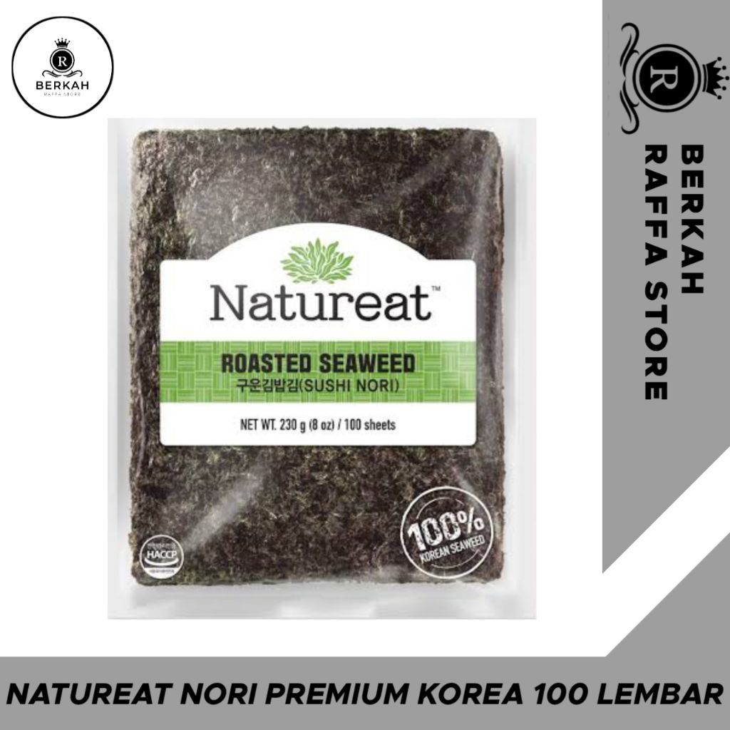

NATUREAT NORI HALAL PREMIUM 100 LEMBAR / NATUREAT ROASTED SEAWEED KOREA