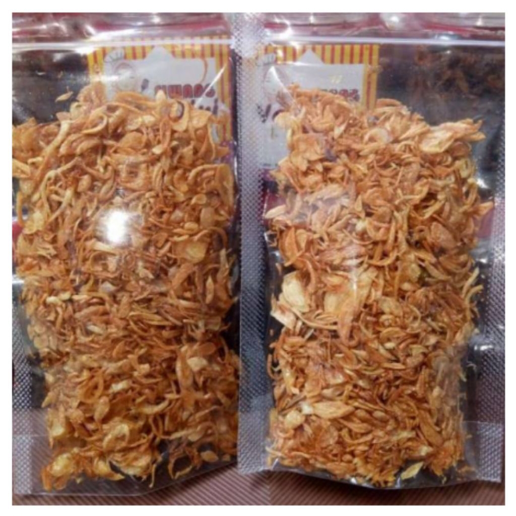 

Bawang Goreng Brebes 200gr Super Premium Grade A++ / Bawang Asli Tanpa Campuran Ubi Dan Kentang, Renyah, Nikmat, Gurih