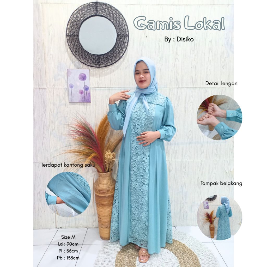 gamis by disiko renda dibagian depan
