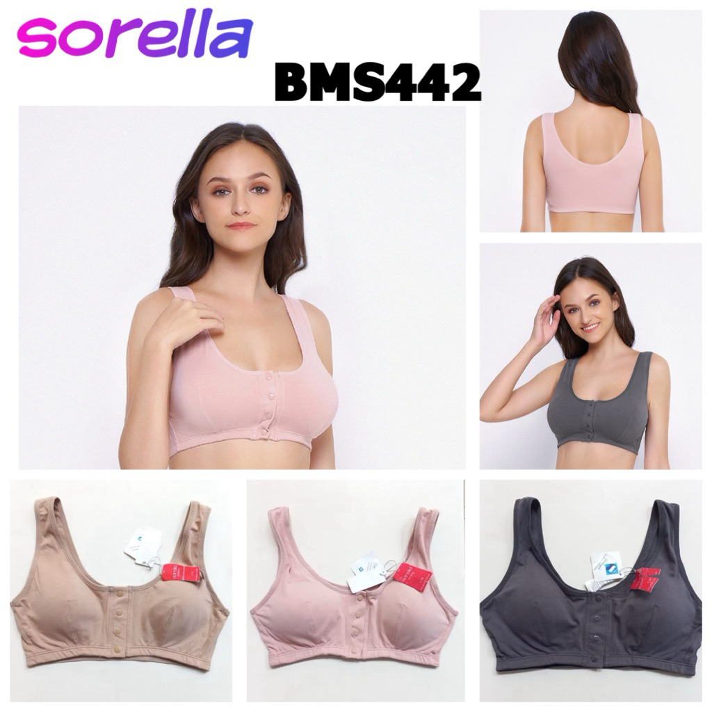 BMS442 bra menyusui sorella tanpa kawat kancing depan 34B 34C 36B 36C 36D 38B 38D