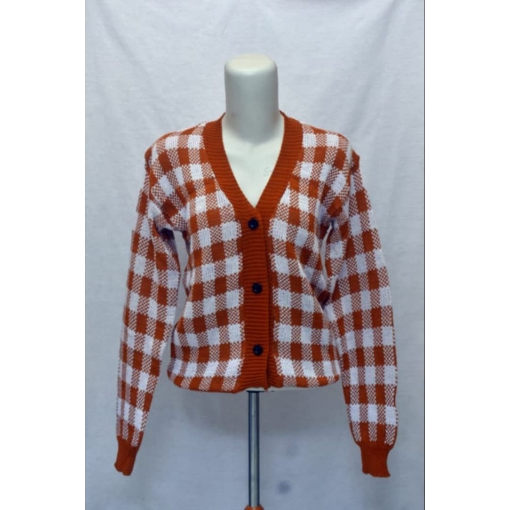 KARDIGAN RAJUT MOTIF KOTAK