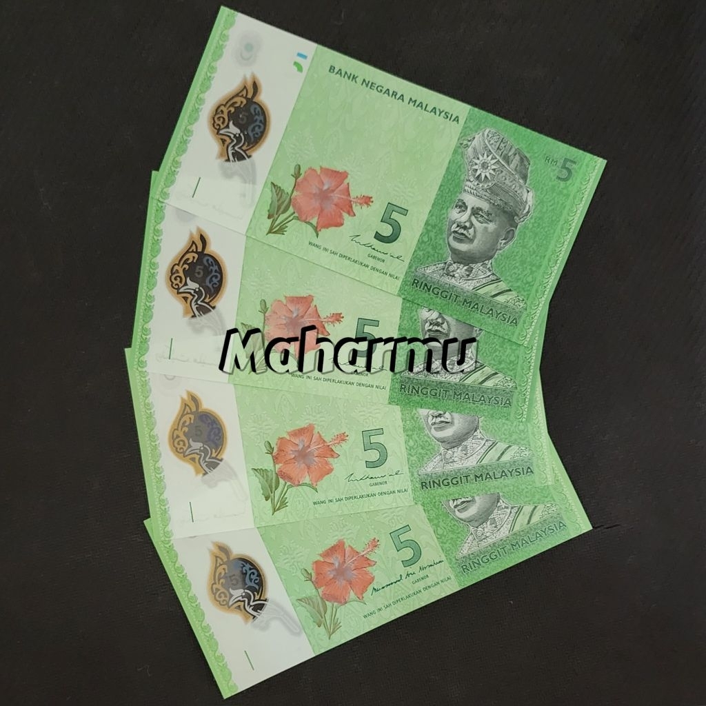 Malaysia Ringgit Uang Asing Kuno 5 Ringgit Polymer