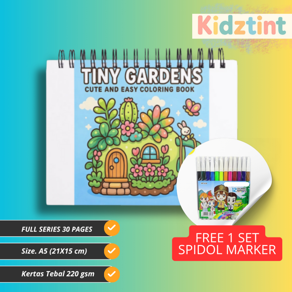 

[30 pages] TINY GARDENS Bold-easy Patterns Coloring Book for Adults Cute Drawing Book