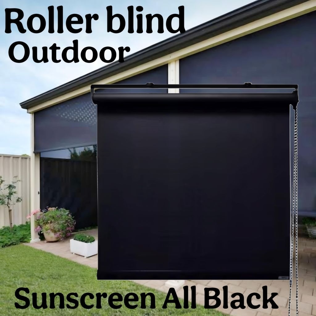SUNSCREEN ROLLER BLIND ALL BLACK