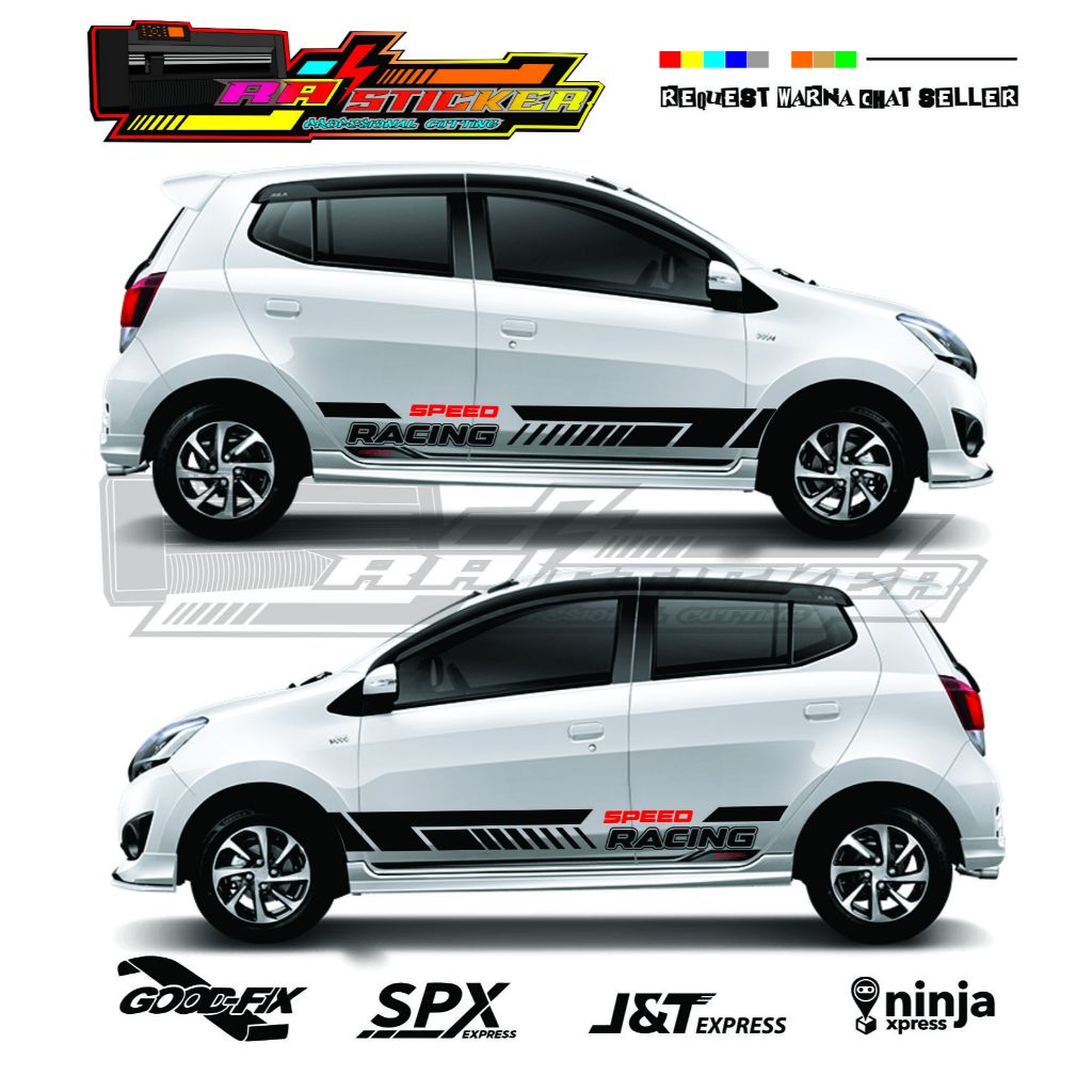 STIKER MOBIL TOYOTA AGYA DAIHATSU AYLA HONDA JAZZ HONDA BIRO DLL STIKER CUTTING VARIASI  LIST BODY S