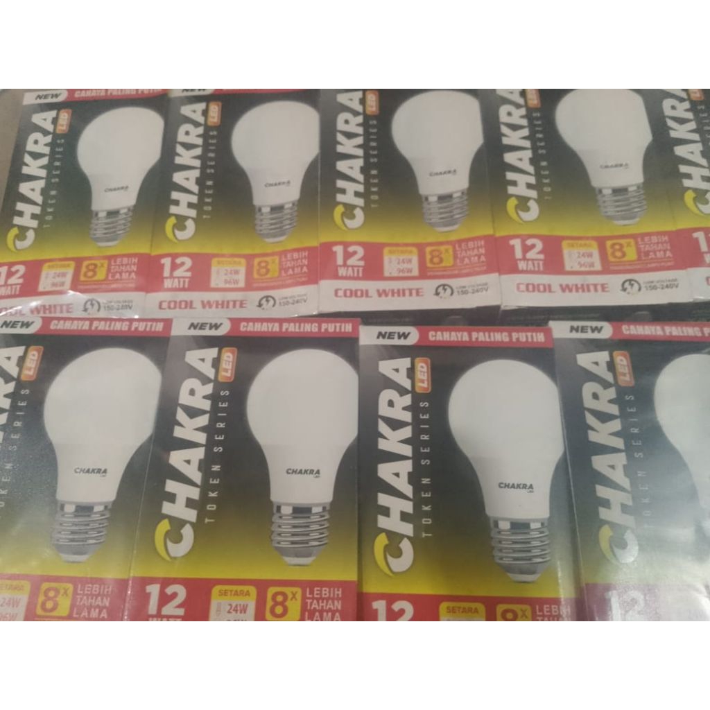 led chakra baru 12w,nyala putih terang