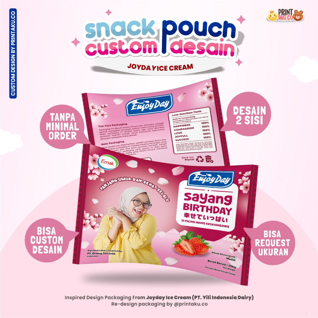 

Bungkus Kado Custom | Snack Custom Foto Teks Bungkus Kado Pouch Jumbo | Series Joyday
