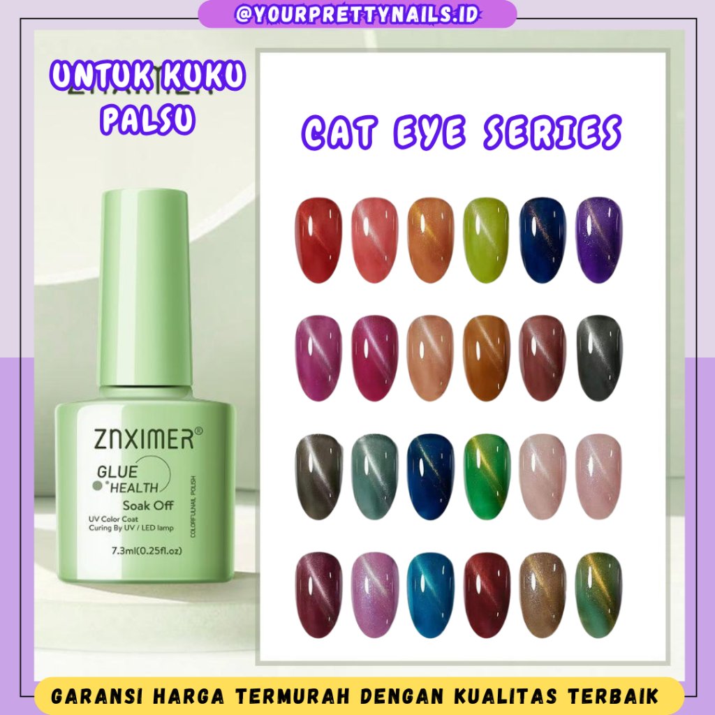 ZIMER Cat Eye Series Nail Gel Polish Kutek UV Cateye Nail Art Cat Kuku Halal Kuteks Premium ZX