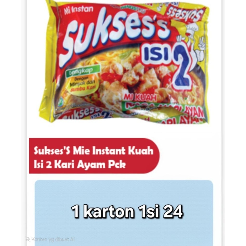 

sukses's/ sukses mie instan isi 2 kari ayam 122gr×24