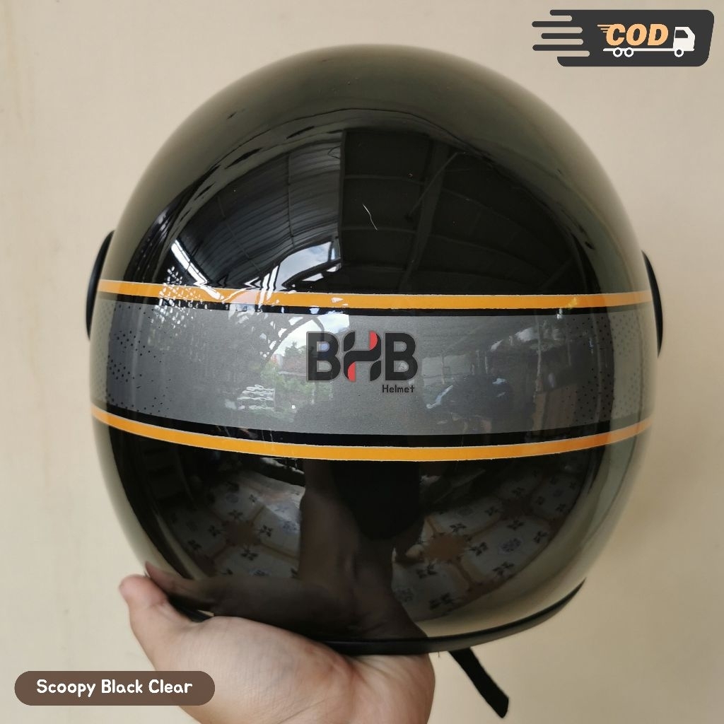 Helm Honda Scoopy Hitam Polos Kaca Pilot Helm Dewasa