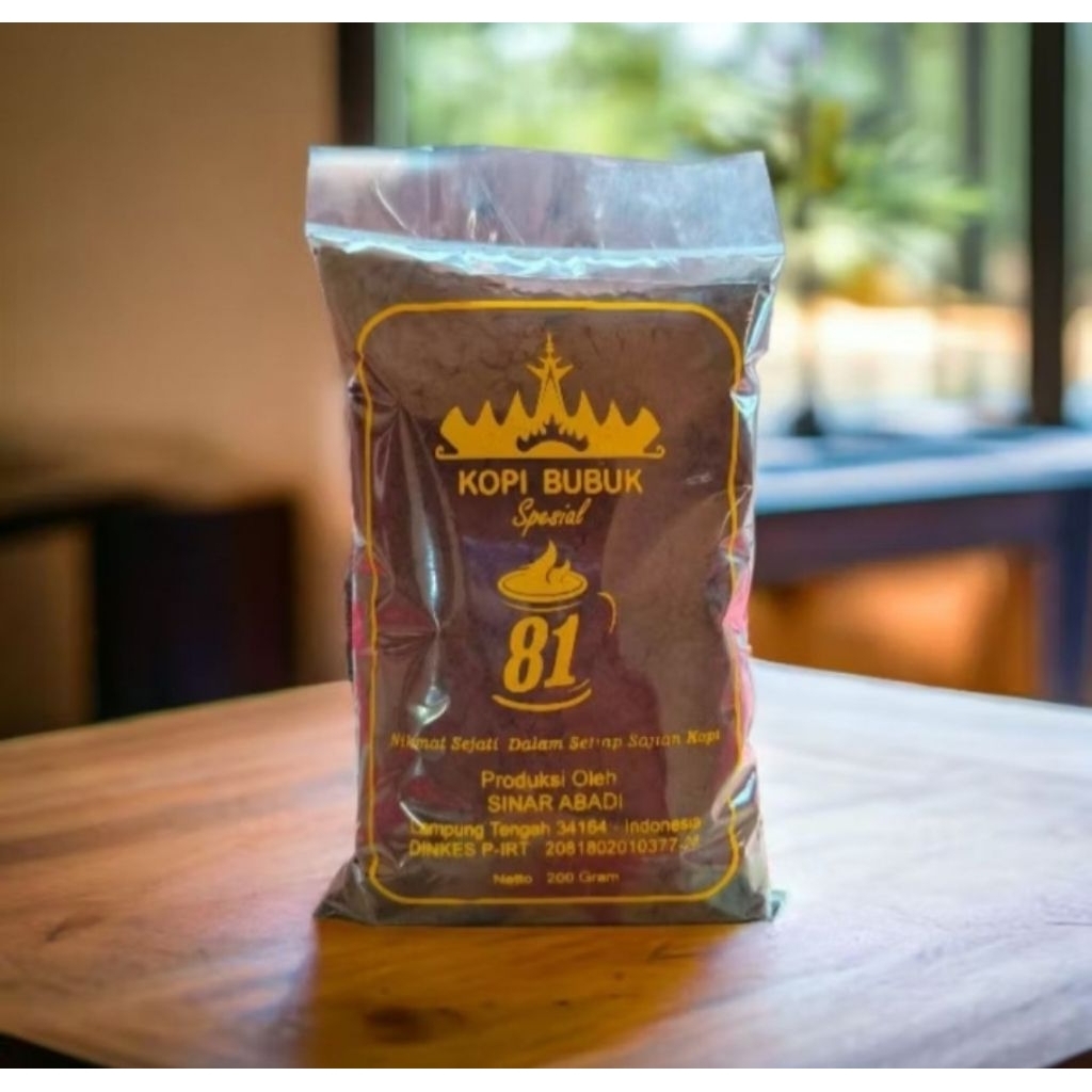 

Kopi Lampung Special | Kopi Bubuk Cap 81 Produksi Lampung 200gr | Kopi Bubuk | Kopi Lampung | Kopi Robusta