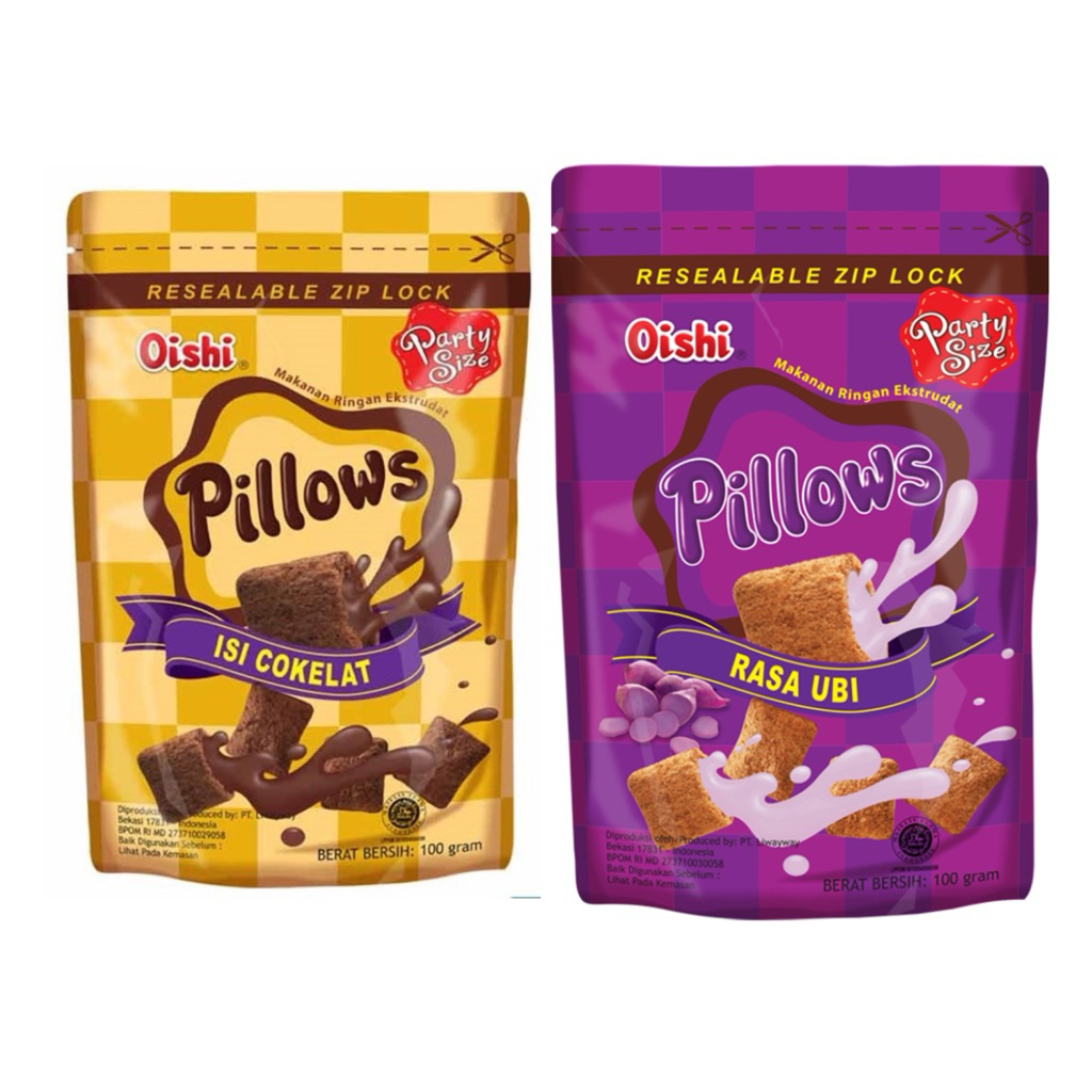 

oishi snack pillows ada rasa coklat dan ubi 100 gram