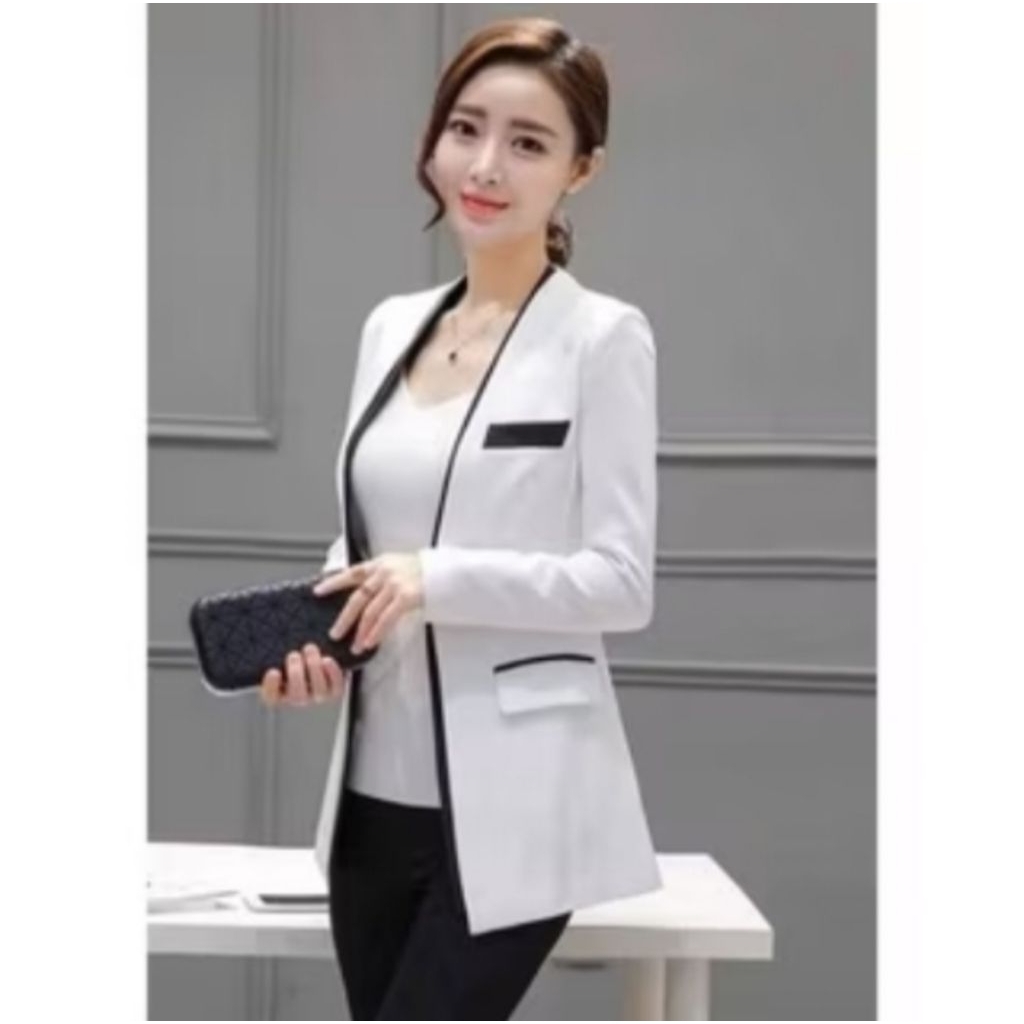 Jas Wanita Putih Jas Blazer Wanita Jas Formal Wanita