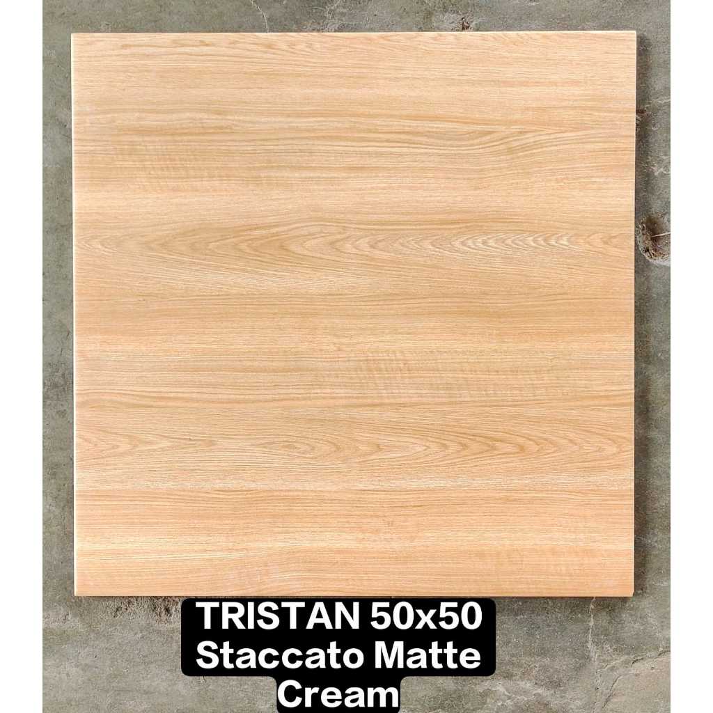 KERAMIK LANTAI 50x50 - motif kayu matt - TRISTAN (STACCATO MATT) (KHUSUS PENGIRIMAN AREA KALBAR)