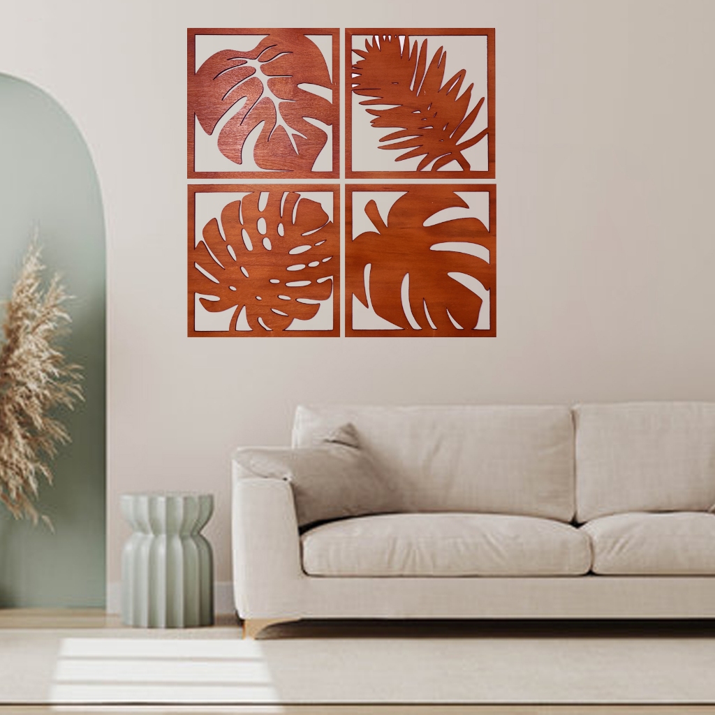 Ornamen dinding ukiran kayu