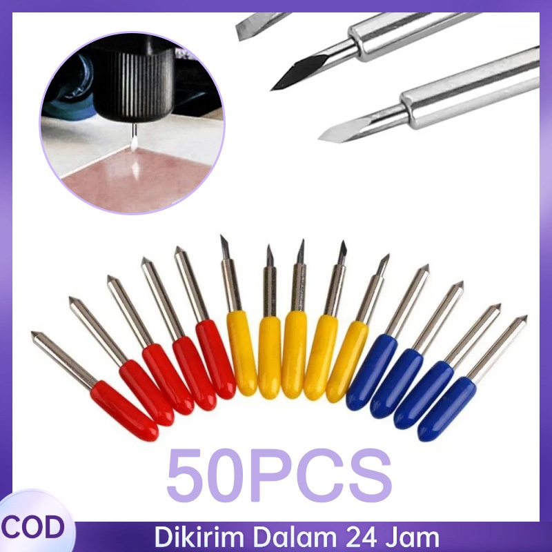 

Kekebaharu_ - Vinyl Cutter Blade 50pcs Mata Pisau Cutting Sticker Roland 30/45/60 Derajat