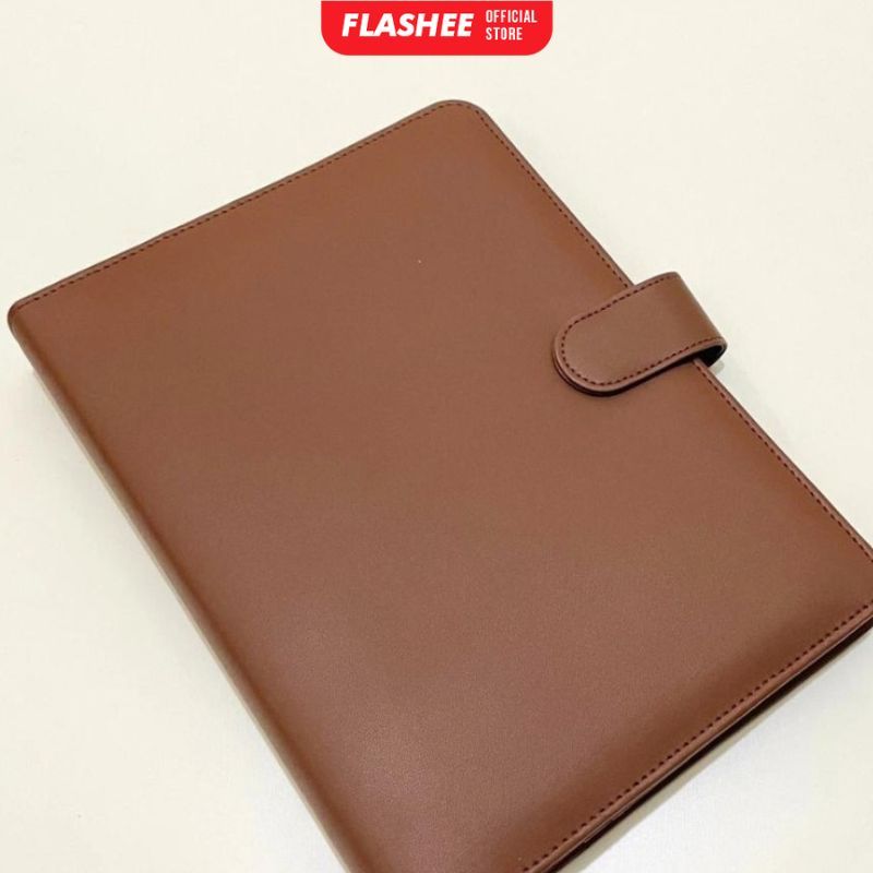 

Flashee Binder Polos B5 26 Ring Warna Coklat Tua Cover Buku Catatan Kerja Diary Binder Cover Kulit