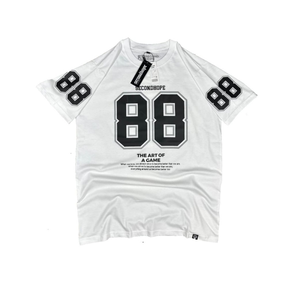 Secondhope Kaos Angka Pria Dewasa Bahan Katun Combad 24s - Kaos Distro Pria Original - Baju Angka Pr