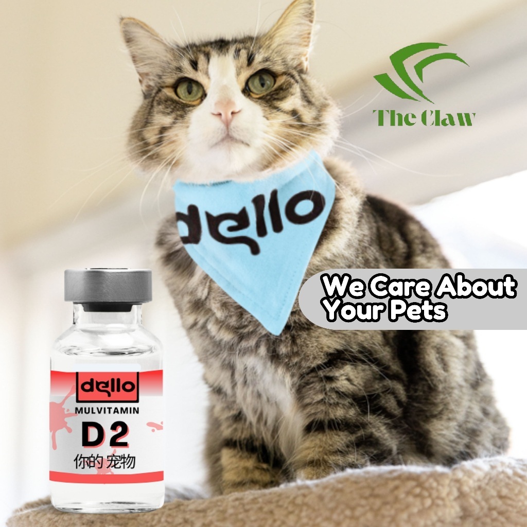 (The Claw) Obat Kucing Vitamin D2 Anti Flu Calici Panleu Diare Bonus Alat Suntik MULVITAMIN D2