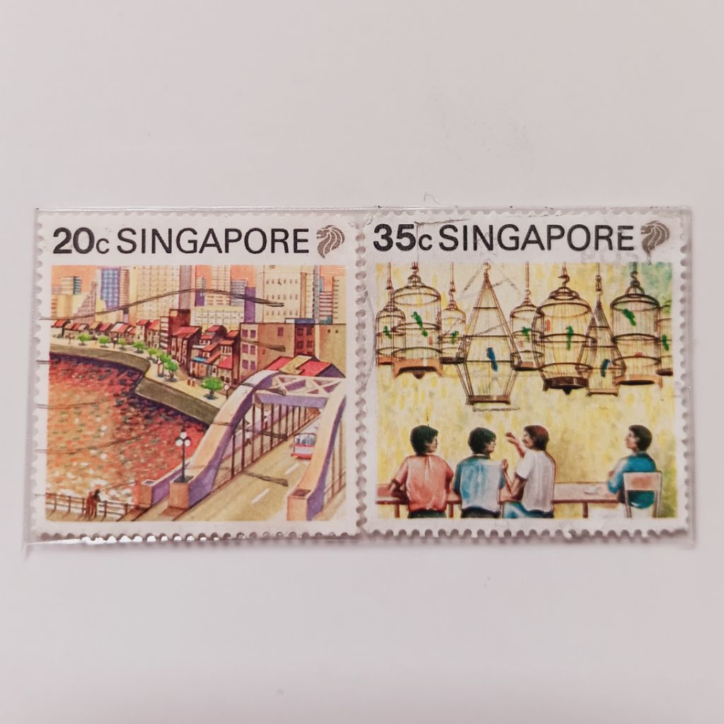 

(AG) Perangko Singapore 1990 Tourism and Culture Set 2 pcs Used