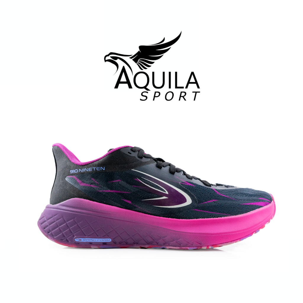 910 Sepatu Lari KANZAKI 2.0 HITAM/UNGU/MAGENTA