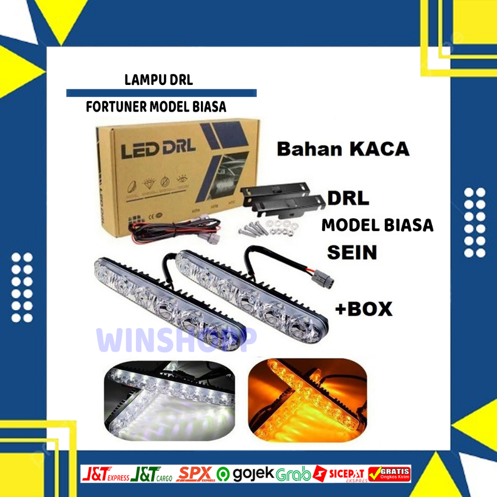 LAMPU DRL 6LED MODEL FORTUNER TEMBAK SOROT MOBIL AVANZA XENIA INNOVA MOBILIO