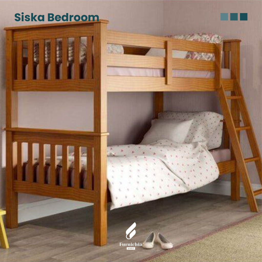 Ranjang Anak tingkat jati, Ranjang susun 2, Ranjang anak tingkat 2 kasur, Kamar tidur anak 2 bed,