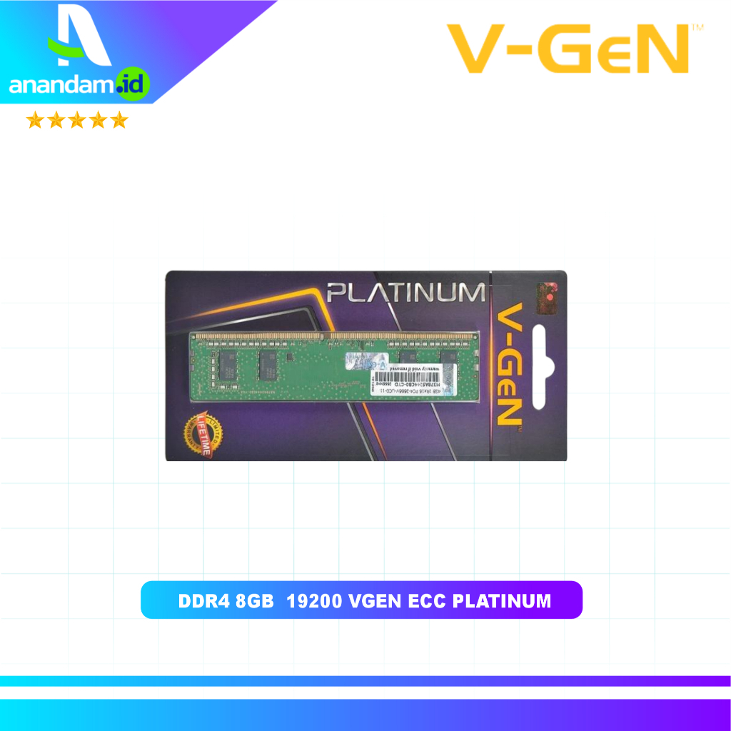 Vgen PLATINUM 8GB DDR4 PC 19200 Mhz ECC REG