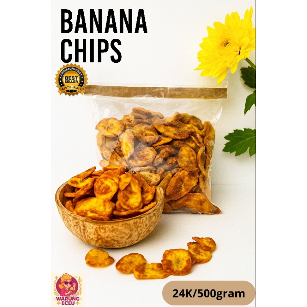 

Keripik Pisang Manis Cripsy | Banana Chips | Kalua pisang Manis 500gram