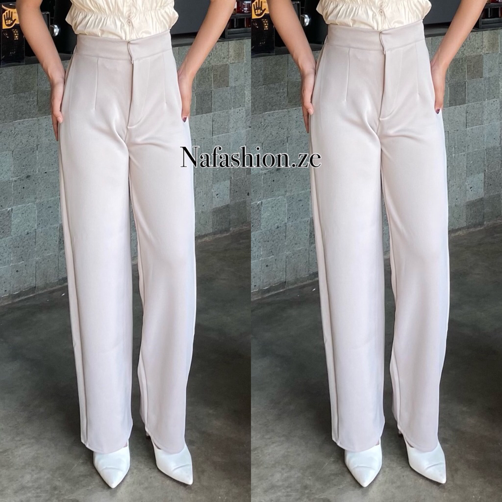 Loose Pants Scuba Wanita - Celana Anti Kusut - Celana Kulot Wanita - Kulot Scuba Premium - Celana Ka
