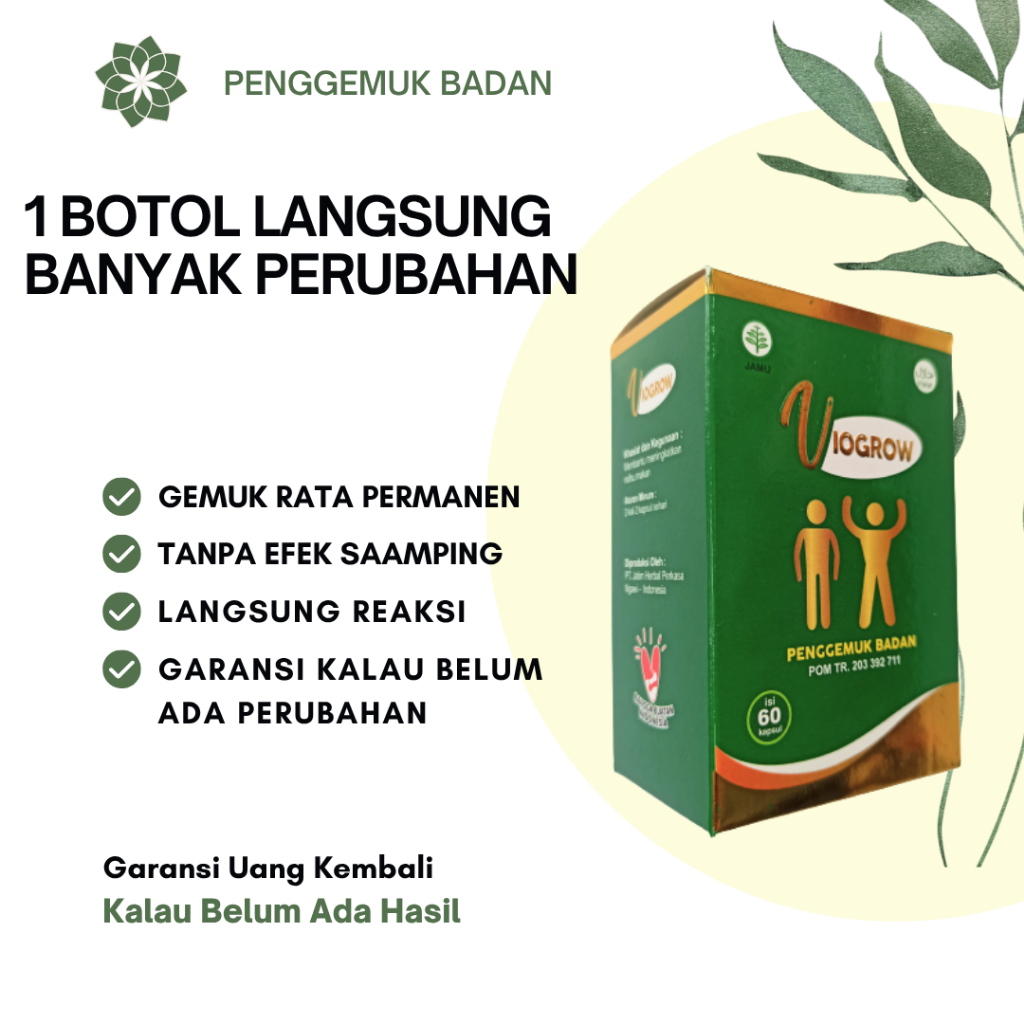 Penambah Berat Badan Viogrow Obat gemuk Permanen Penggemuk badan herbal alami serta penambah nafsu m