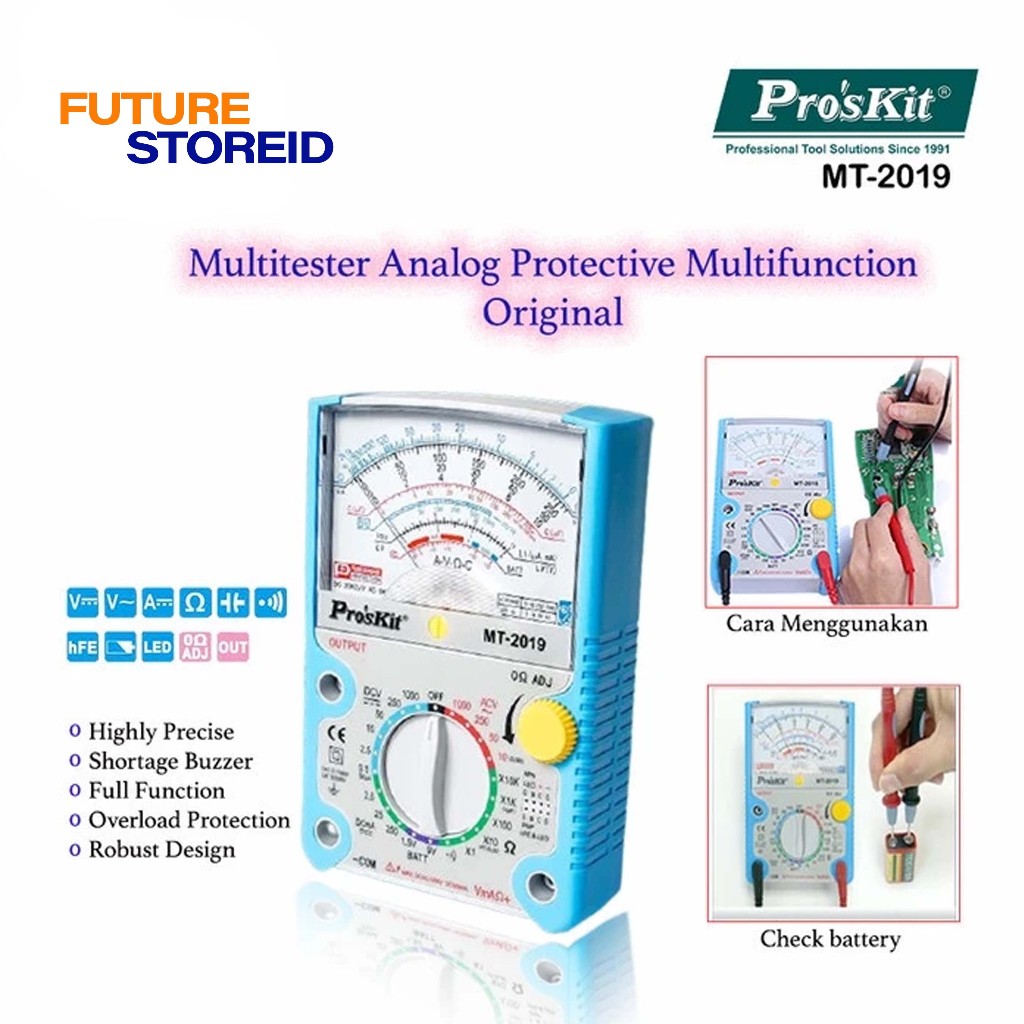Proskit MT-2019 Multitester Analog Protective Multifunction - Multitester Analog LED Proskit MT-2019