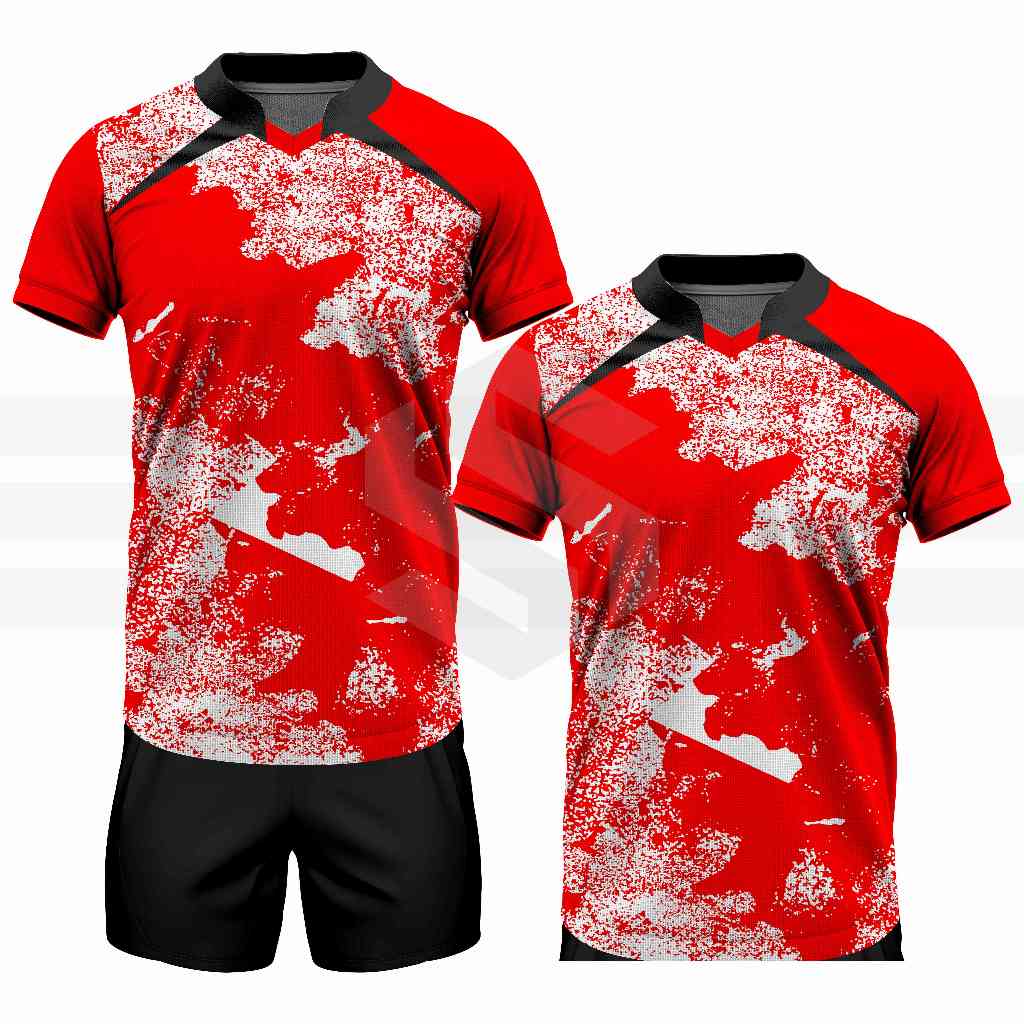 Baju Badminton Korea Merah Setelan Jersey Badminton Kaos Atasan Bulutangkis