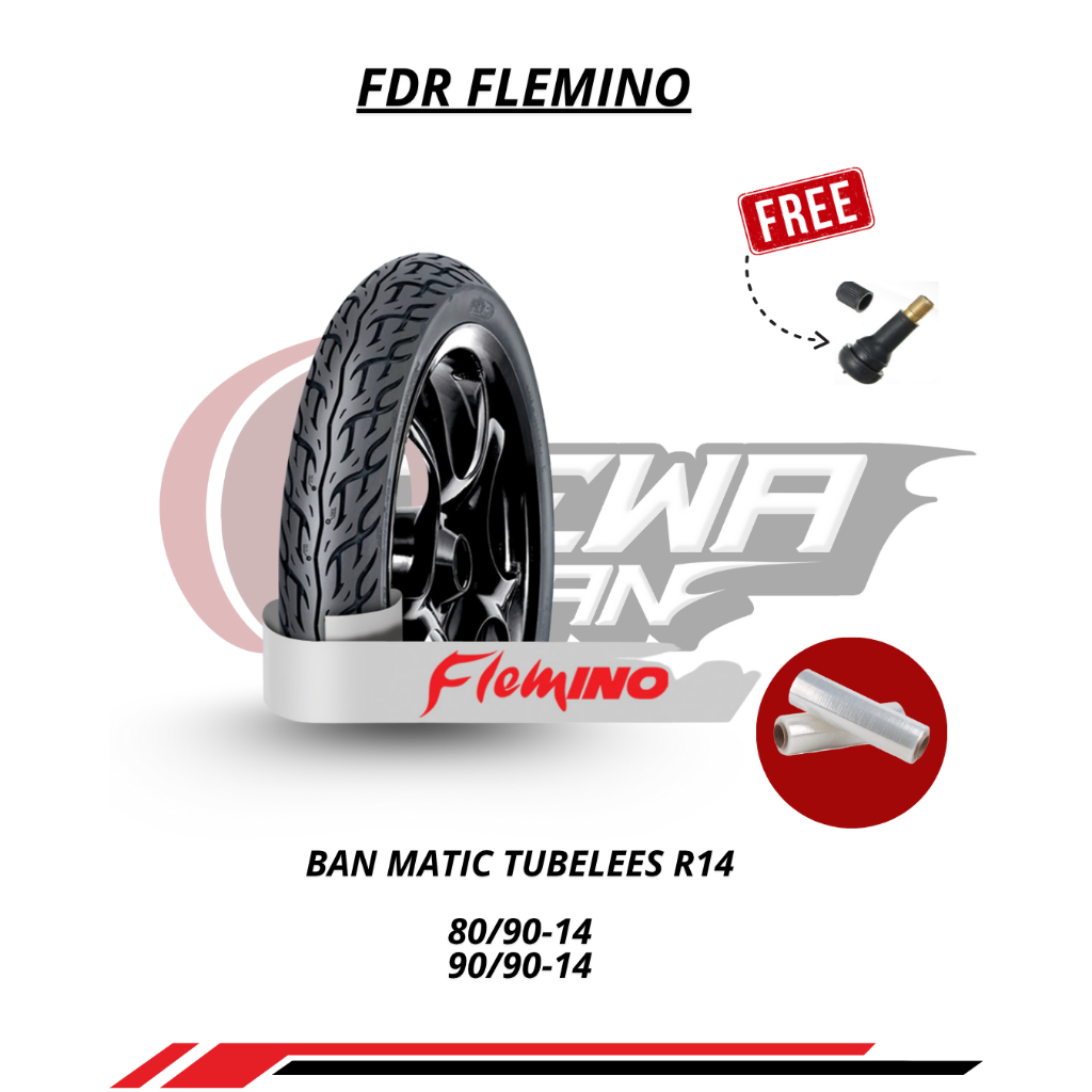 BAN TUBELESS FDR FLEMINO RING 14 / BAN LUAR -14 (80/90-14 - 90/90-14 - 100/90-14) BAN MOTOR MATIC