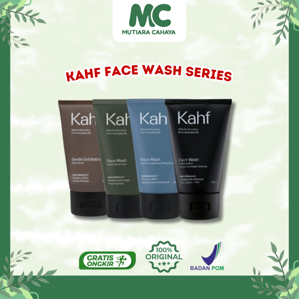 MC Official - Kahf Face Wash Series | Kahf Acne & Pore Scrub Face Wash | Sabun Cuci Muka Pria