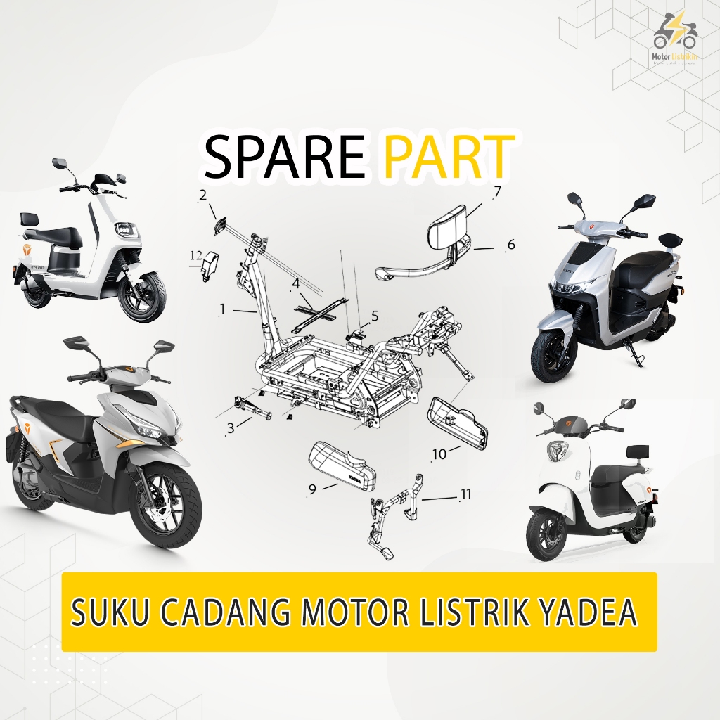 SPAREPART MOTOR LISTRIK YADEA