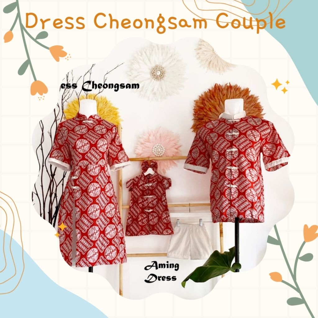 cheongsam anak dan dewasa/dress imlek terbaru/baju imlek keluarga/dress imlek anak dan dewasa /baju 