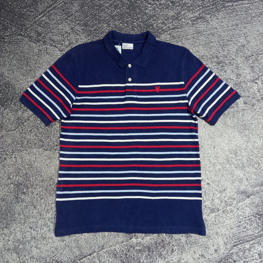 kaos krah polo pria COEN navy garis bagus size M